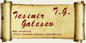 Tešimir Galešev vizit kartica